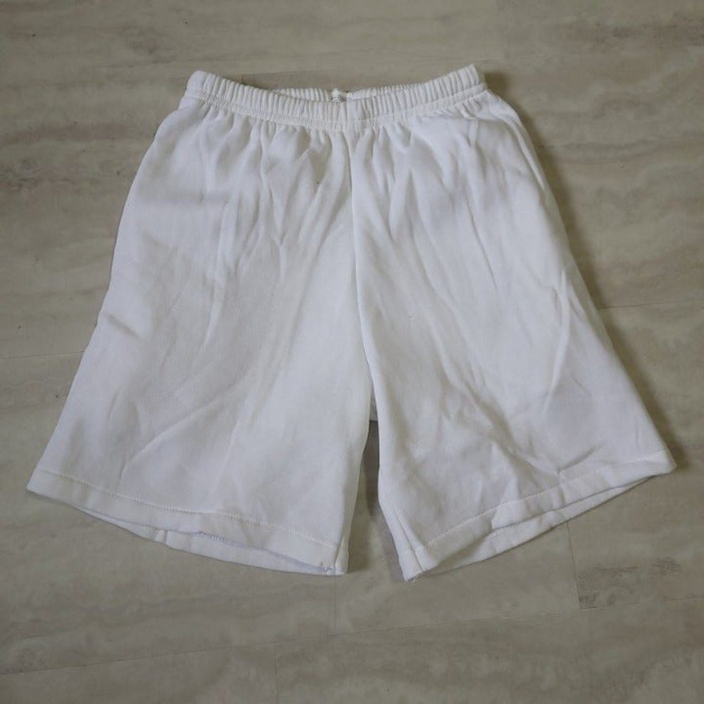Vintage Lightning Bolt White Sweat Shorts 50/50 Made in USA Size Medium